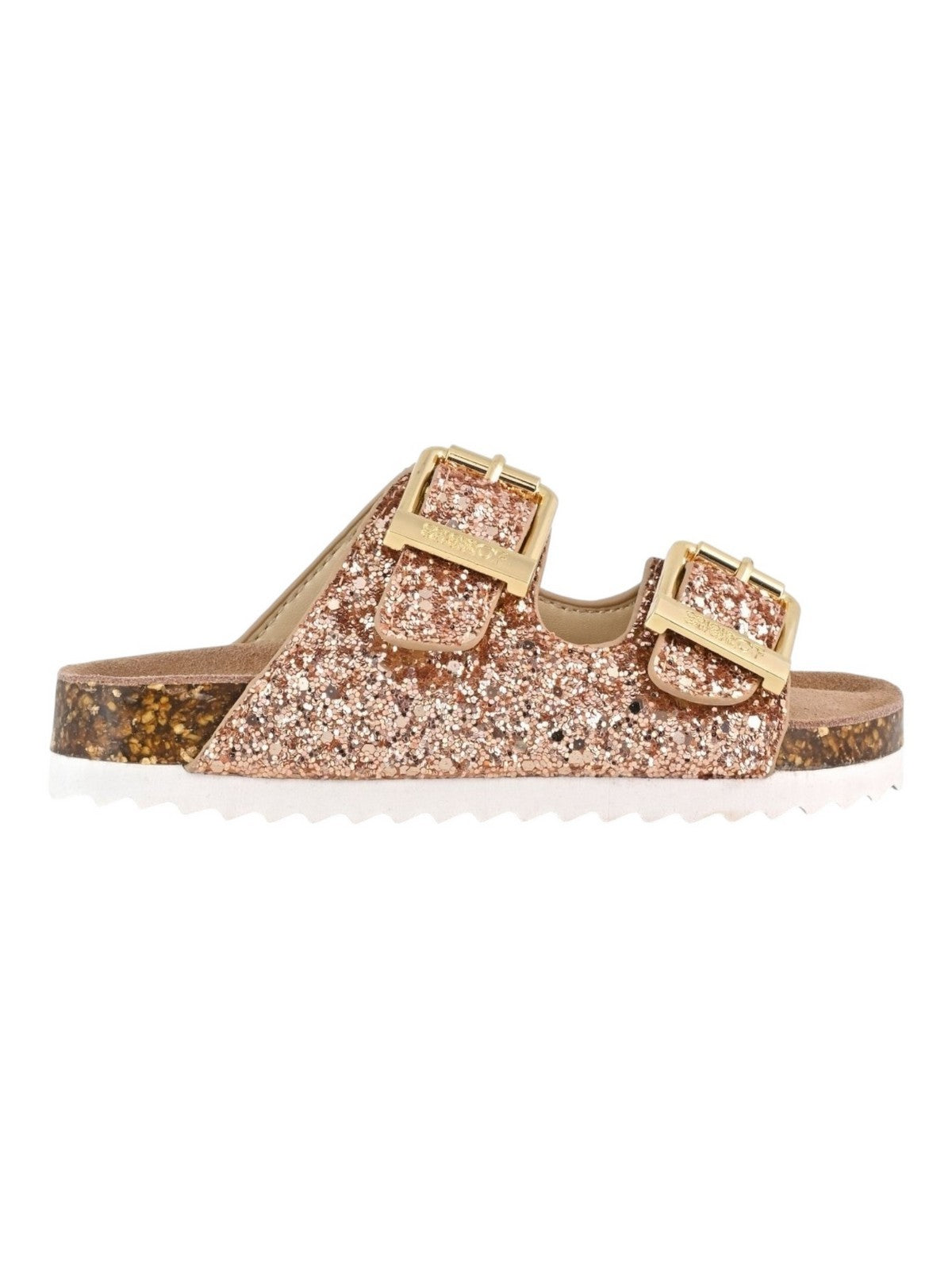COLORS OF CALIFORNIA Sandale à paillettes pour fille 2 boucles HC.2415N PKGOL ROSE OR