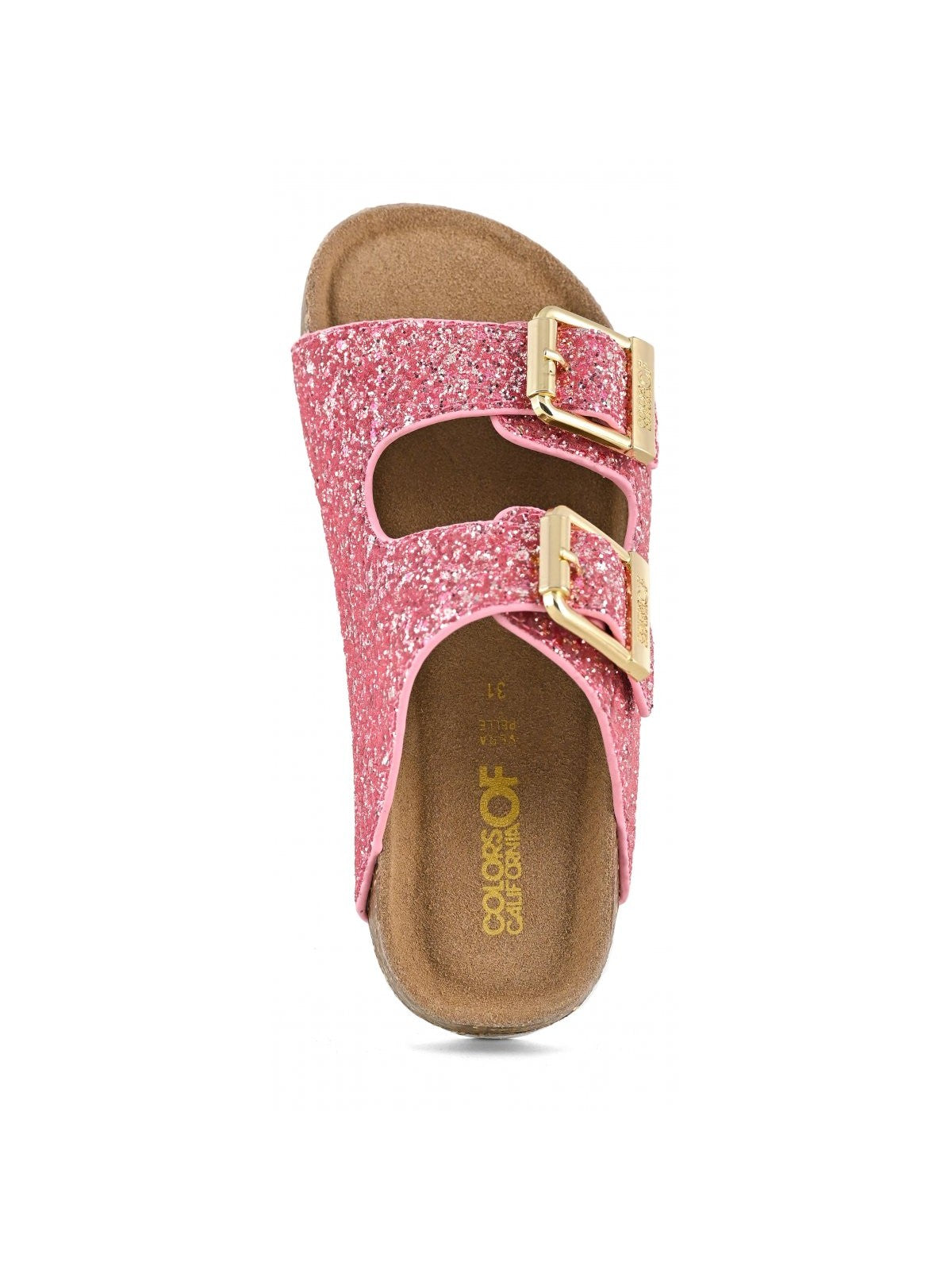 COLORS OF CALIFORNIA Sandale à paillettes pour fille 2 boucles HC.2415N SUNC SUNSET CORAL