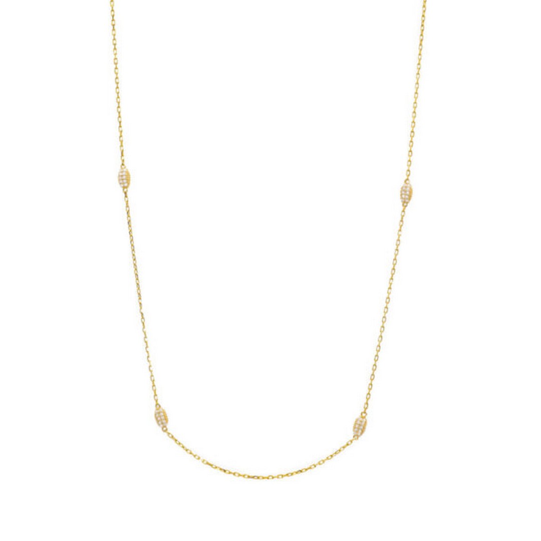 Alisei Collana Donna con Ovaline Incassate Bianche - C207 - Stilato