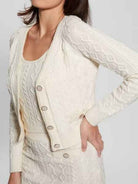 GUESS Cardigan Donna ISABELLE LS VN CARDI SWTR W4YR22 Z37L1 G012 Bianco - Stilato