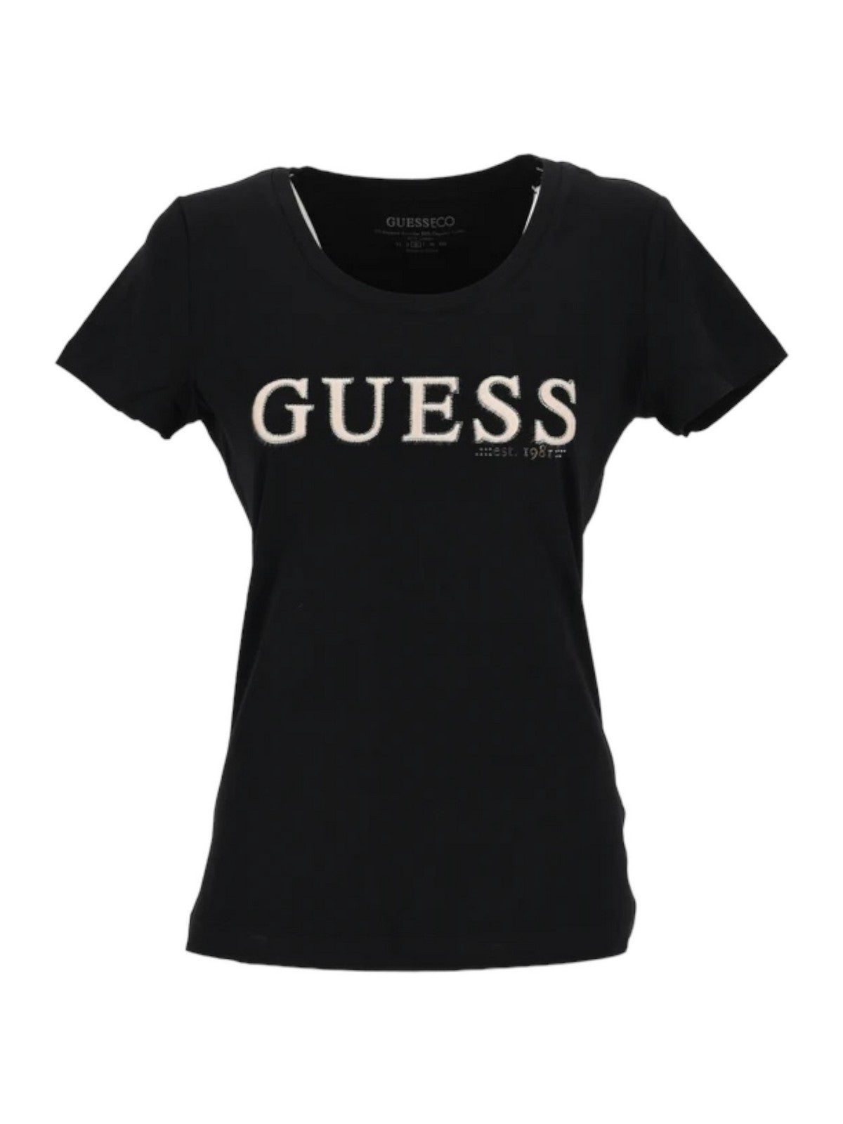 GUESS T-Shirt e Polo Donna Ss Rn Pony Hair Tee W4RI45 J1314 JBLK Nero - Stilato