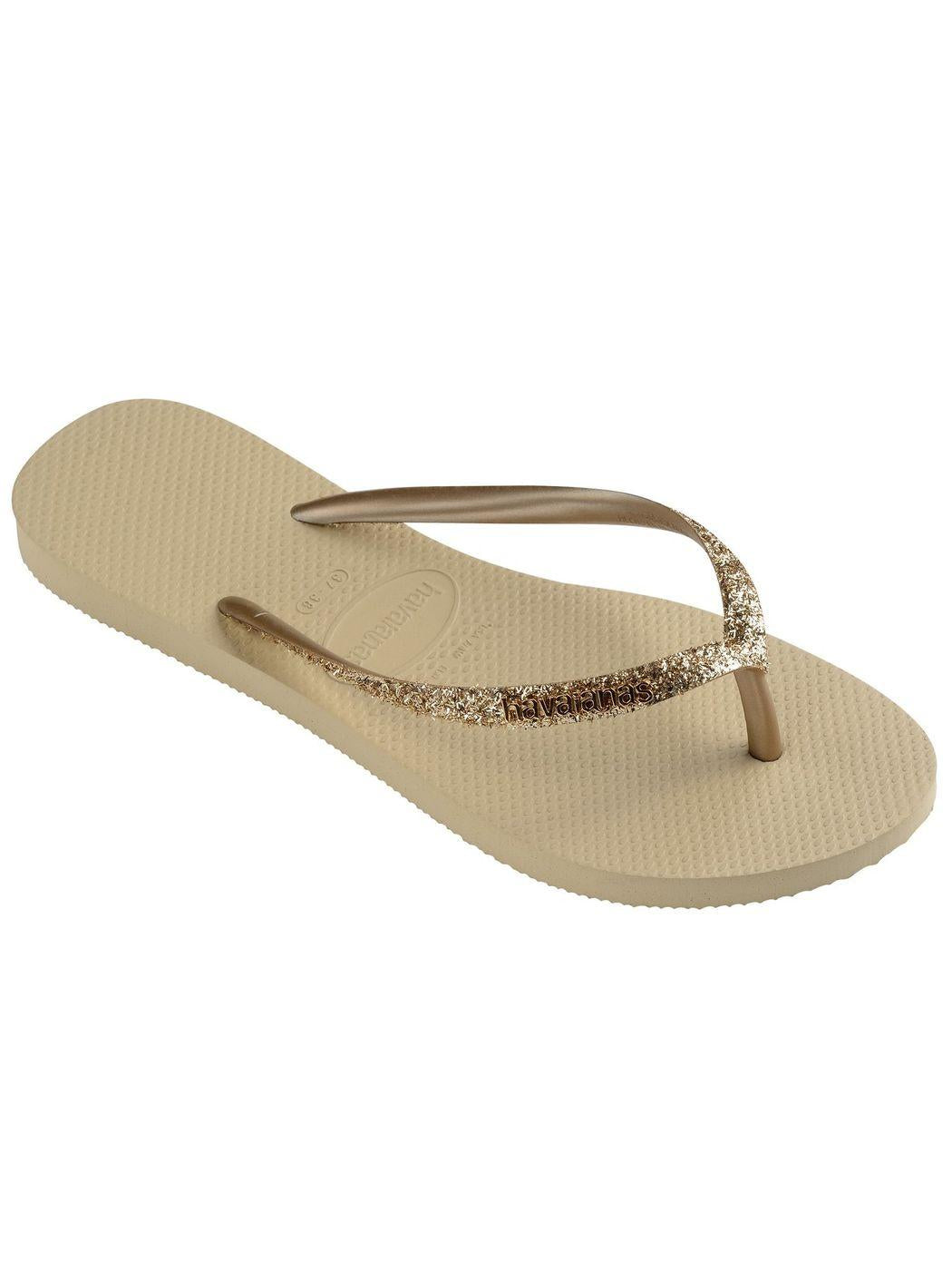 HAVAIANAS Infradito Donna Hav. Slim Glitter II 4146975.0154 Beige - Stilato