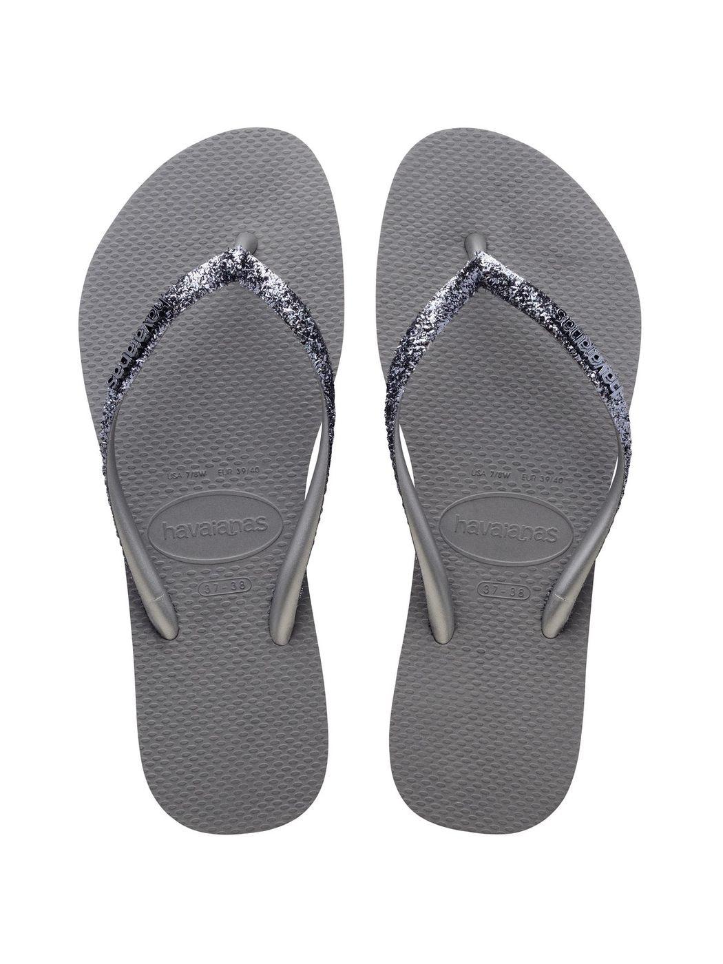 HAVAIANAS Infradito Donna Hav. Slim Glitter II 4146975.5178 Grigio - Stilato