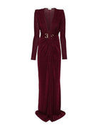 Elisabetta Franchi Abito Red Carpet Rouge Noir In Jersey Lurex Nodo Logo Donna AB72447E2 CG3 - Stilato