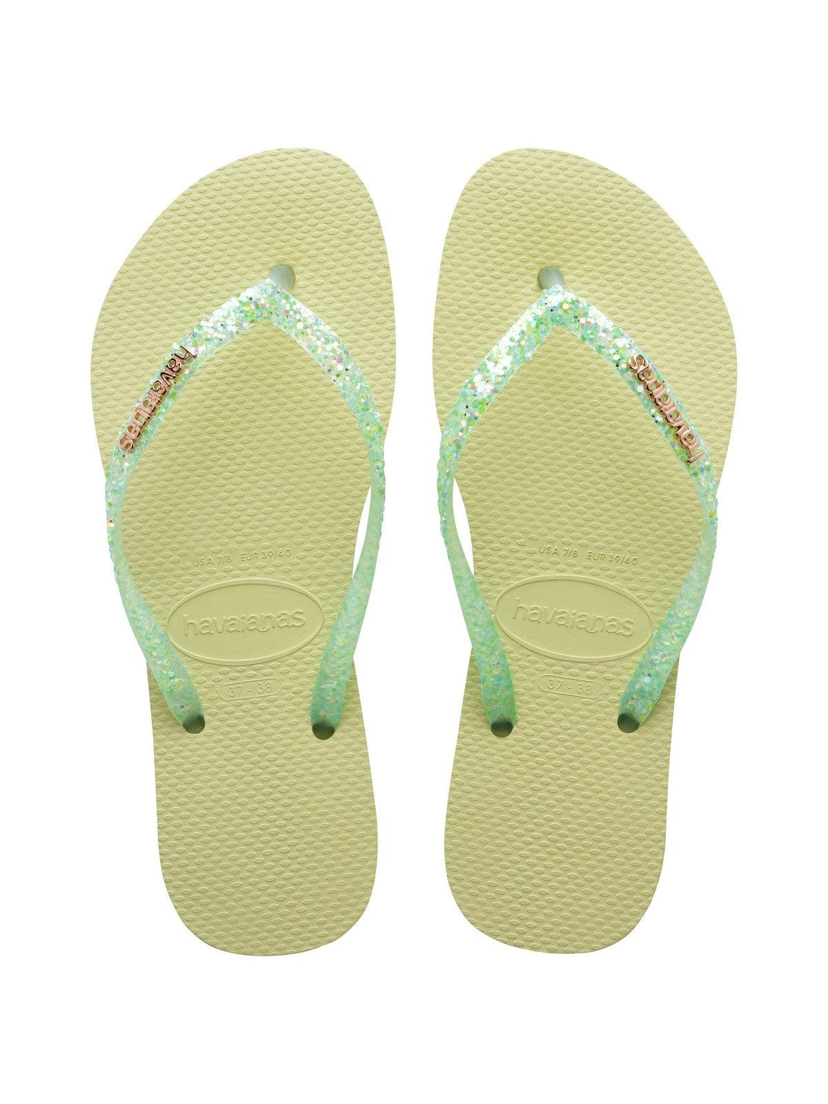 HAVAIANAS Infradito Donna Hav. Slim Glitter Flourish 4147122.6617 Verde - Stilato