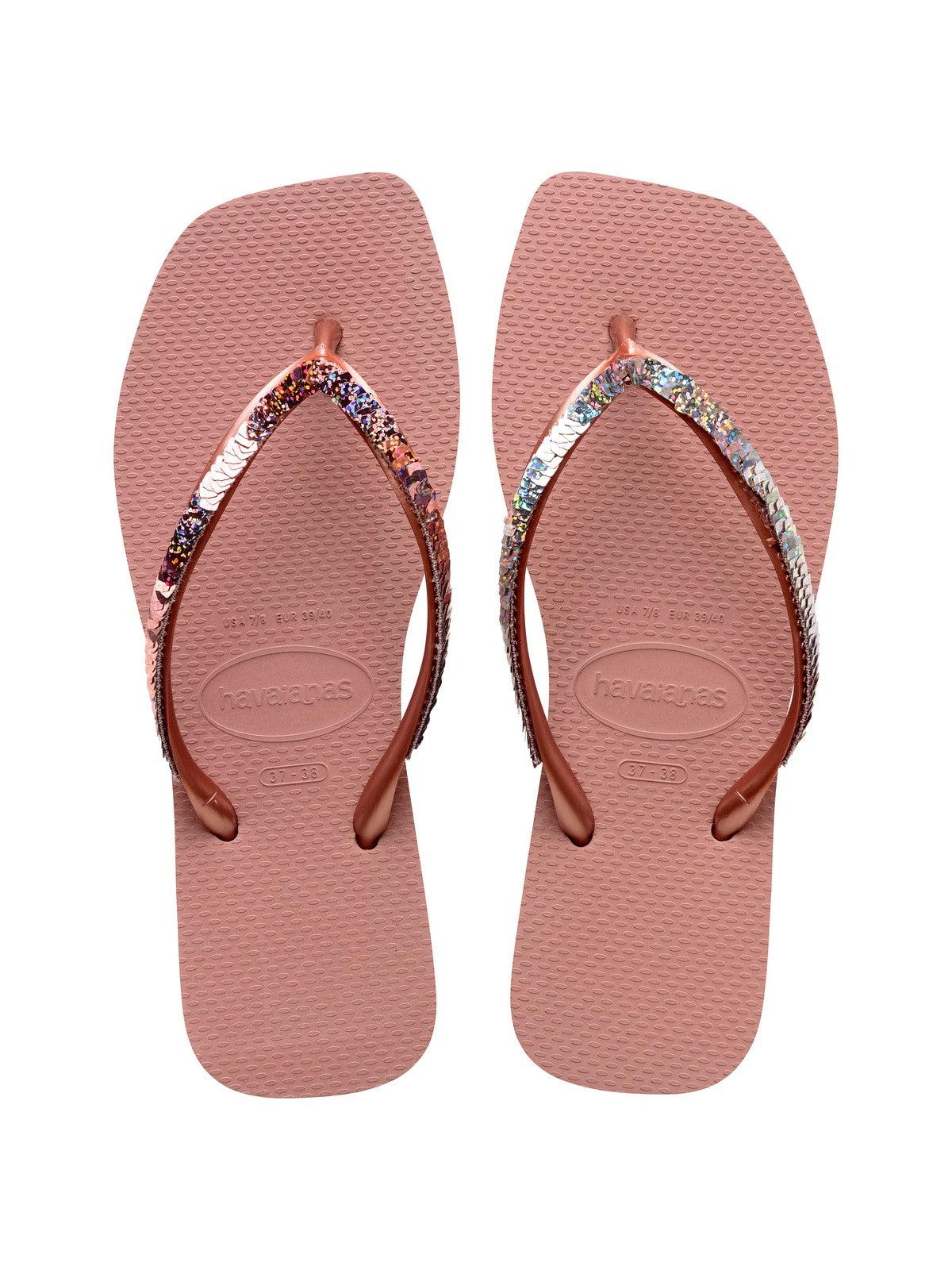 HAVAIANAS Infradito Donna Hav. Square magic sequin 4148272.3544 Rosa - Stilato