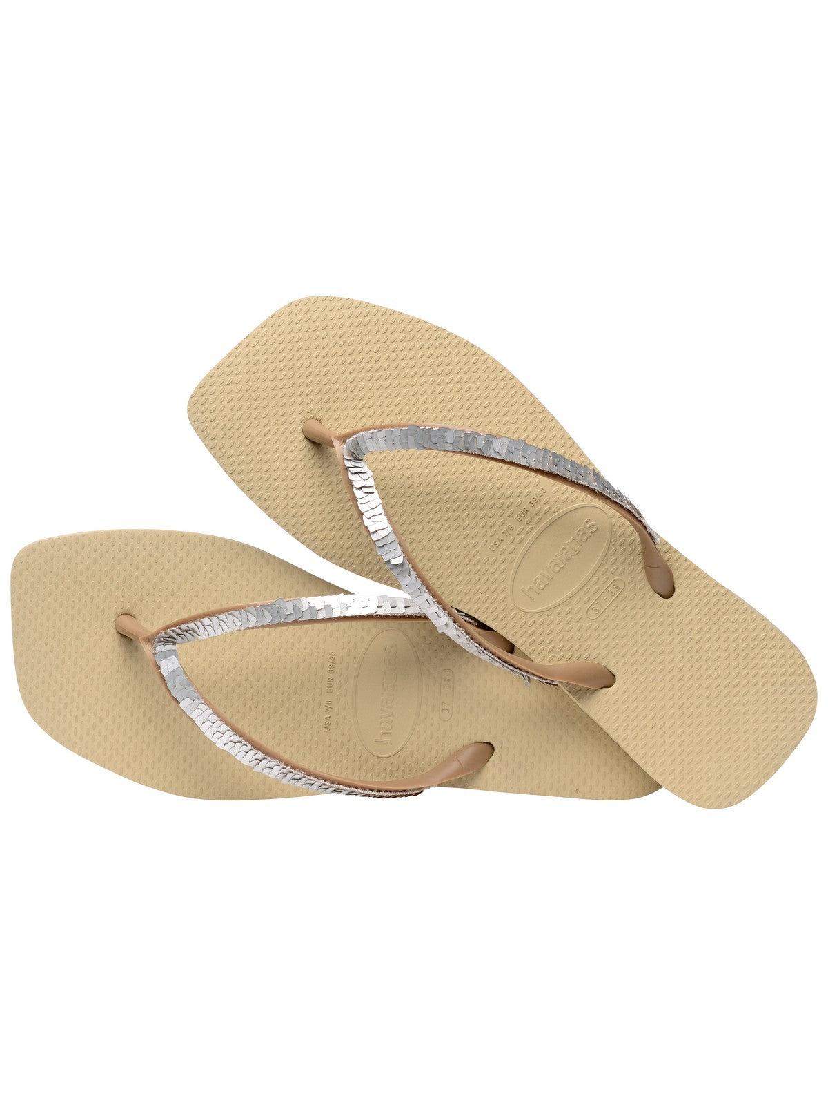 HAVAIANAS Infradito Donna Hav. Square magic sequin 4148272.0154 Beige - Stilato