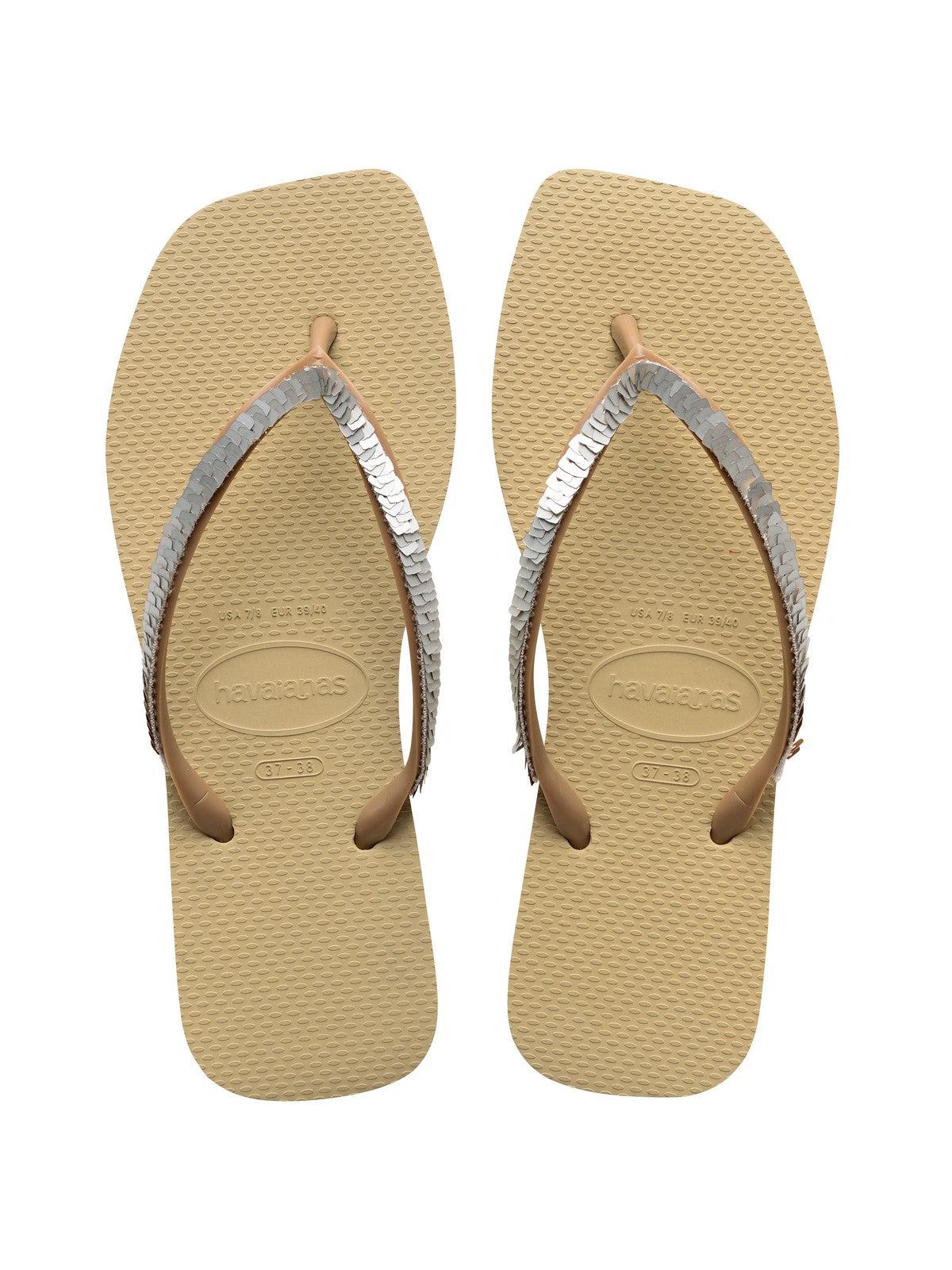 HAVAIANAS Infradito Donna Hav. Square magic sequin 4148272.0154 Beige - Stilato