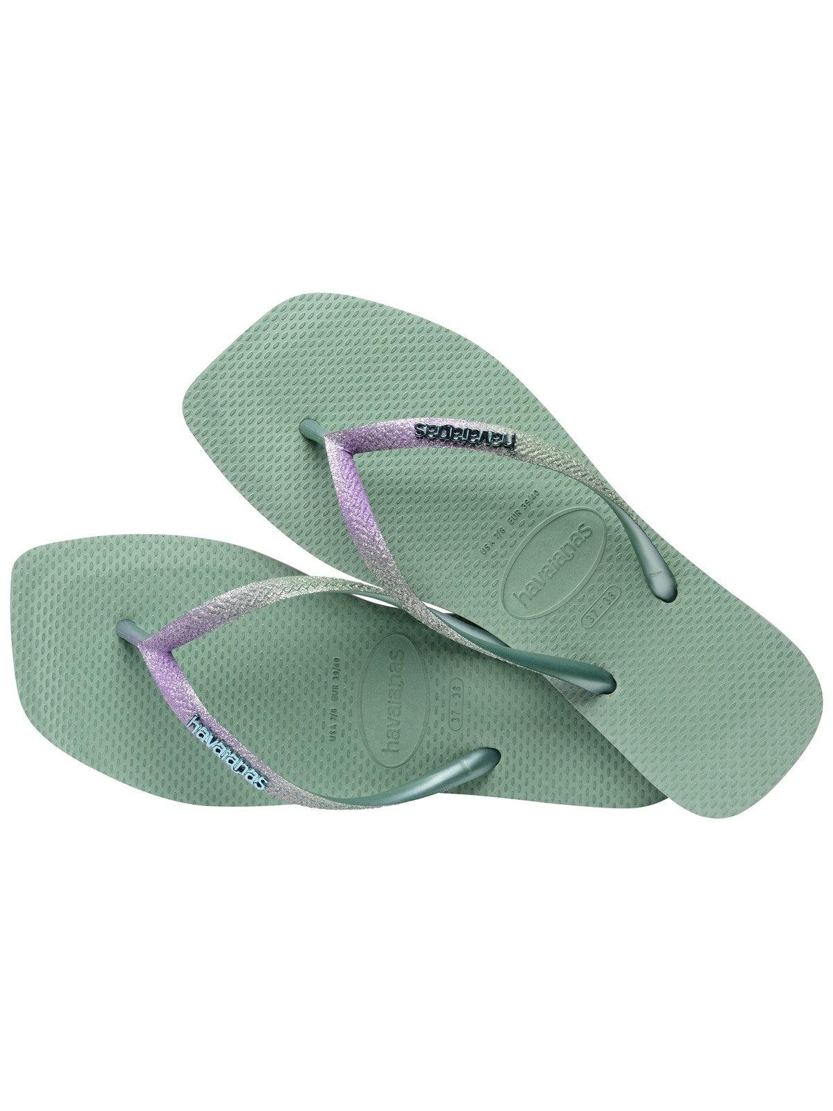 HAVAIANAS Ciabatta Donna Hav. Square glitter 4148102.1809 Verde - Stilato