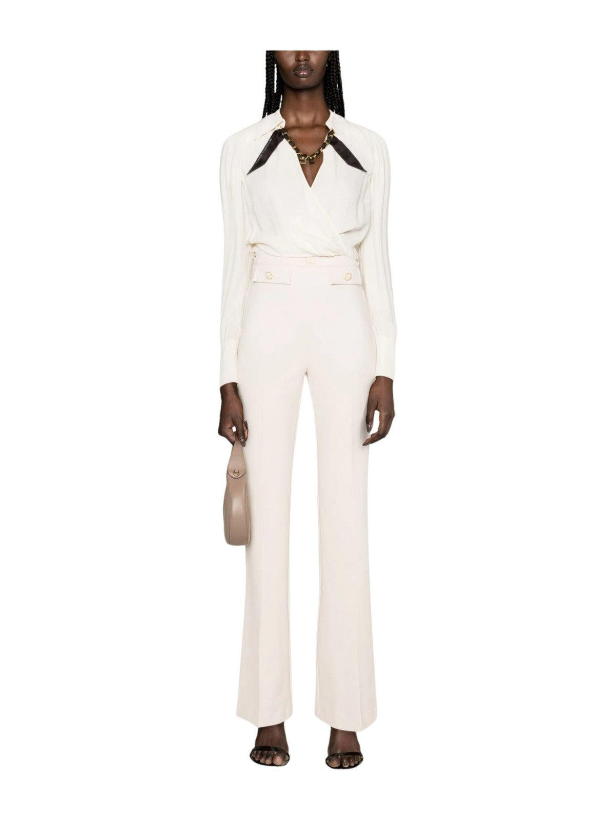 ELISABETTA FRANCHI Pantalone Donna PA02941E2 193 Avorio - Stilato