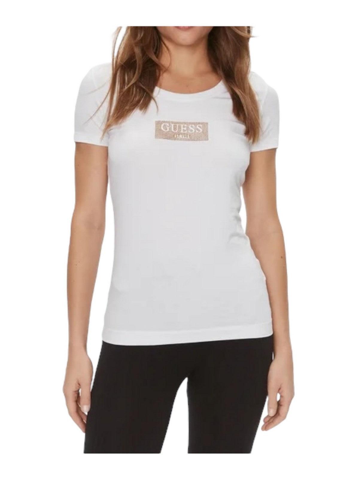 GUESS T-Shirt e Polo Donna Ss Cn Studs Box Tee W4RI33 J1314 G011 Bianco - Stilato