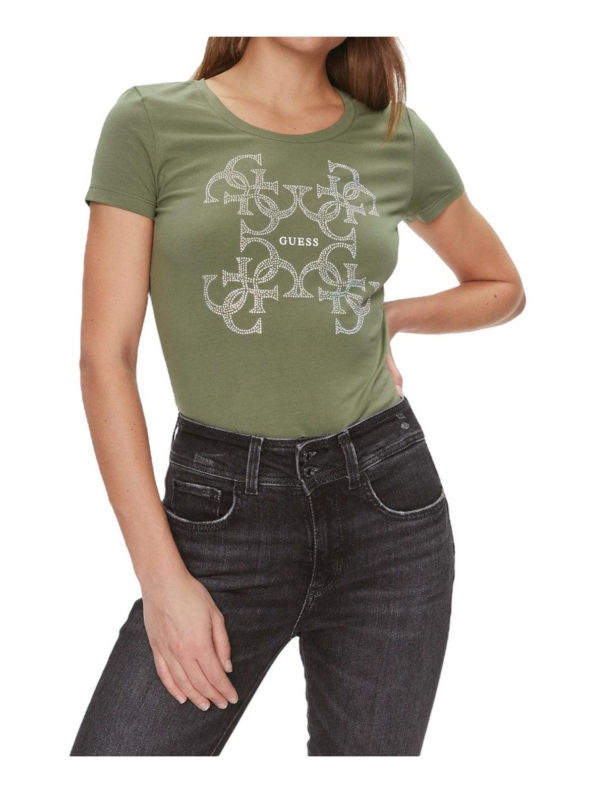 GUESS T-Shirt e Polo Donna Ss Cn 4G Logo Tee W4RI35 J1314 G831 Verde - Stilato