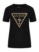 GUESS T-Shirt e Polo Donna Ss Cn Gold Triangle W4RI69 J1314 JBLK Nero - Stilato