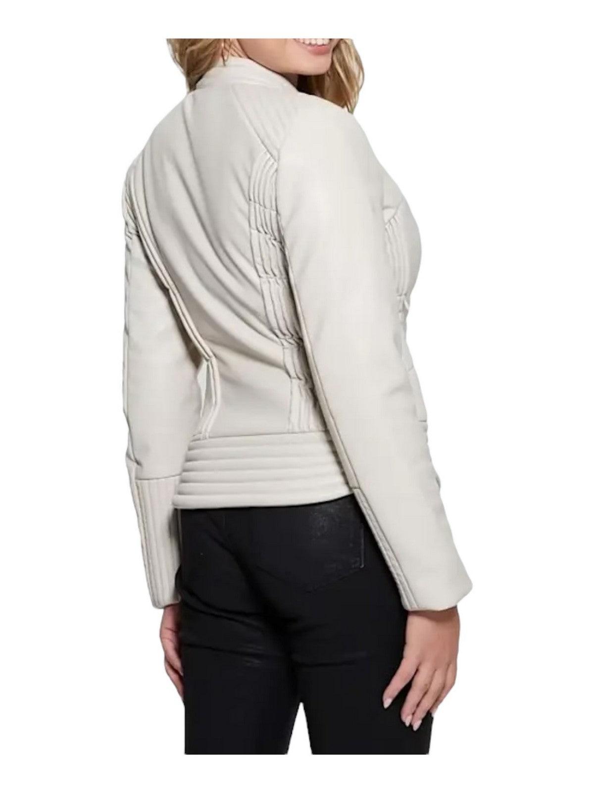 GUESS Giubbino Donna Lea Corset Pu Jacket W4RL12 WFWT0 G1F7 Bianco - Stilato