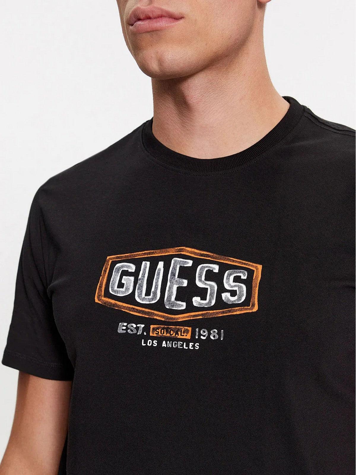 GUESS T-Shirt e Polo Uomo SS CN GUESS BOX CRAC M4RI33 J1314 JBLK Nero - Stilato