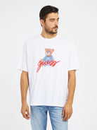 GUESS T-Shirt e Polo Uomo SS BSC GUESS BEAR TE M4RI81 K9RM1 G011 Bianco - Stilato