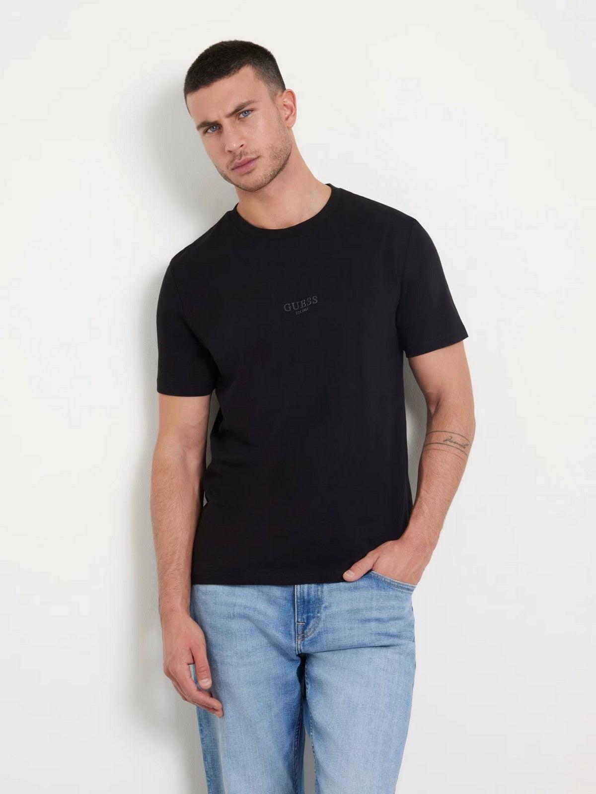 GUESS T-Shirt e Polo Uomo AIDY CN SS TEE M2YI72 I3Z14 JBLK Nero - Stilato