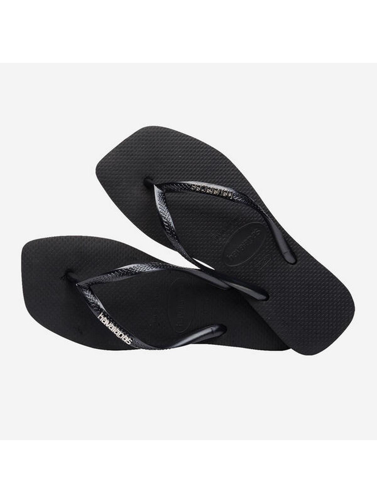 HAVAIANAS Infradito Donna Hav. square logo metallic 4148257.2976 Nero - Stilato