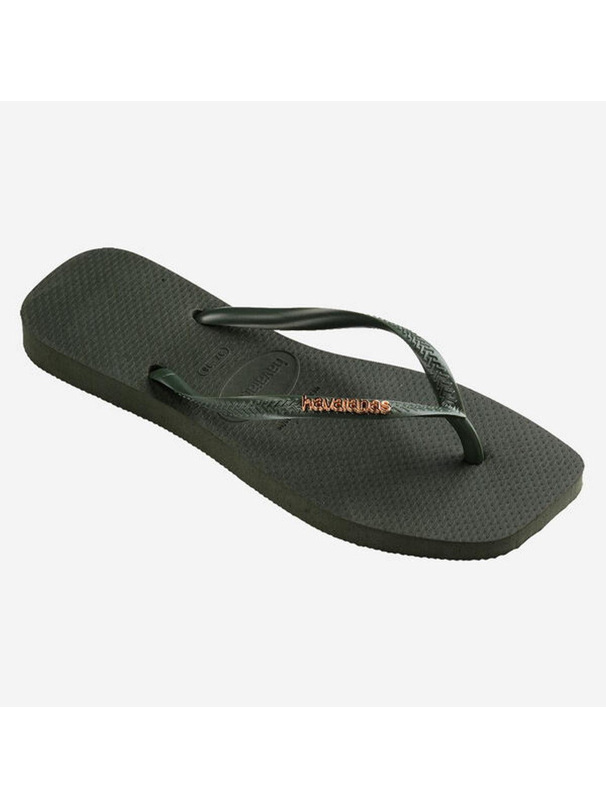 HAVAIANAS Infradito Donna Hav. square logo metallic 4148257.4896 Verde - Stilato