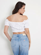 GUESS Top Donna Off Shoulder Frida T W4GH40 WG4F0 G011 Bianco - Stilato