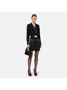 Miniabito Nero Elisabetta Franchi Con Camicia Incrociata e Gonna Con Tasche - AB65546E2 110 - Stilato