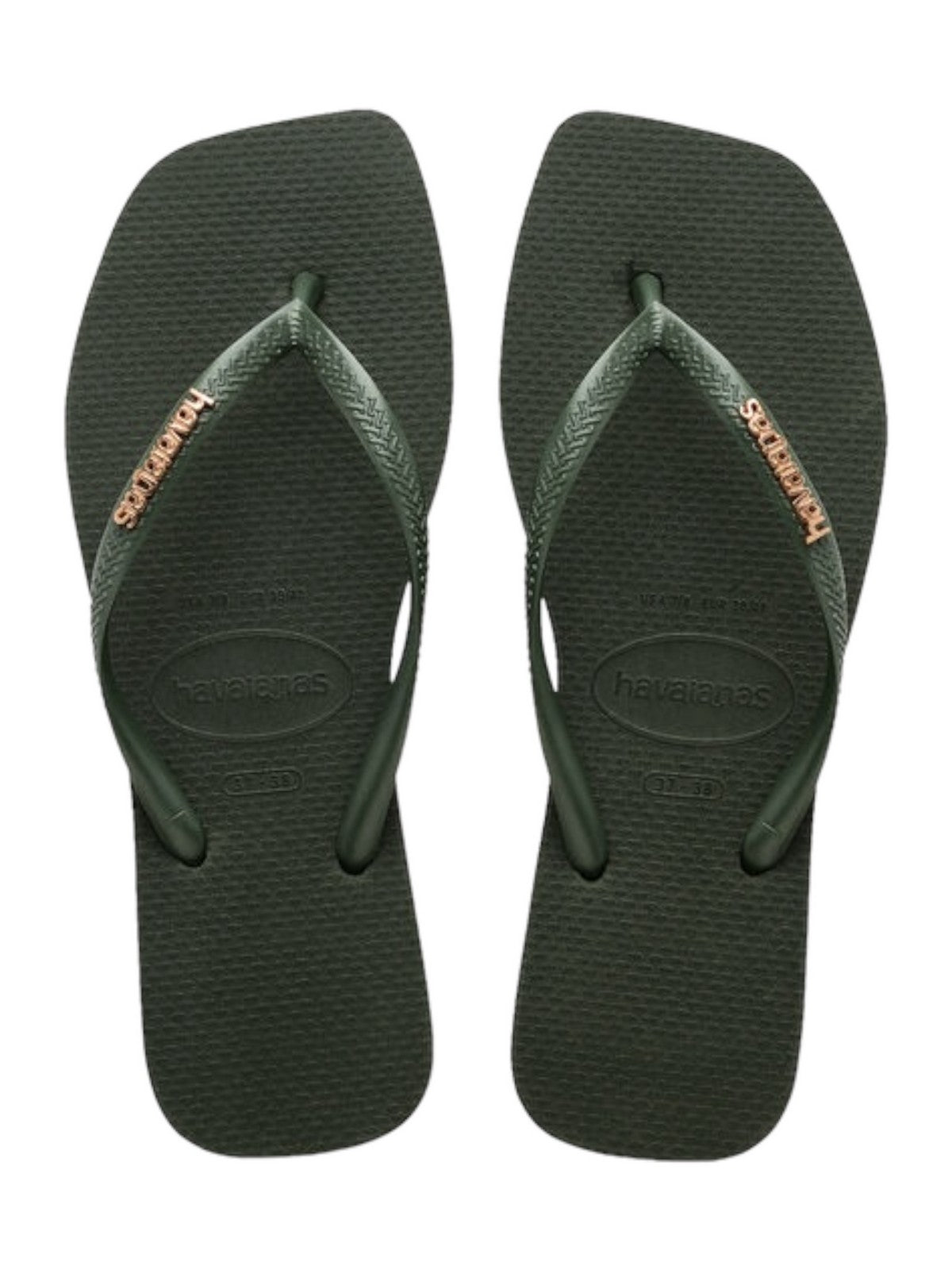 HAVAIANAS Infradito Donna Hav. square logo metallic 4148257.4896 Verde - Stilato