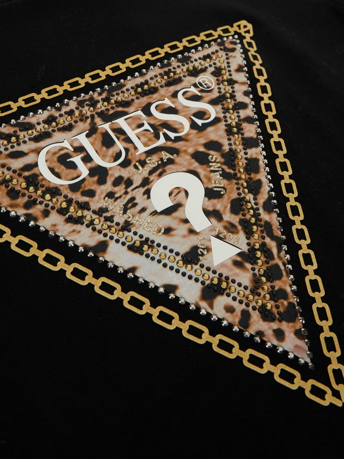 GUESS T-Shirt e Polo Donna SS CN TRIANGLE LEO TEE W4YI40 J1314 JBLK Nero - Stilato