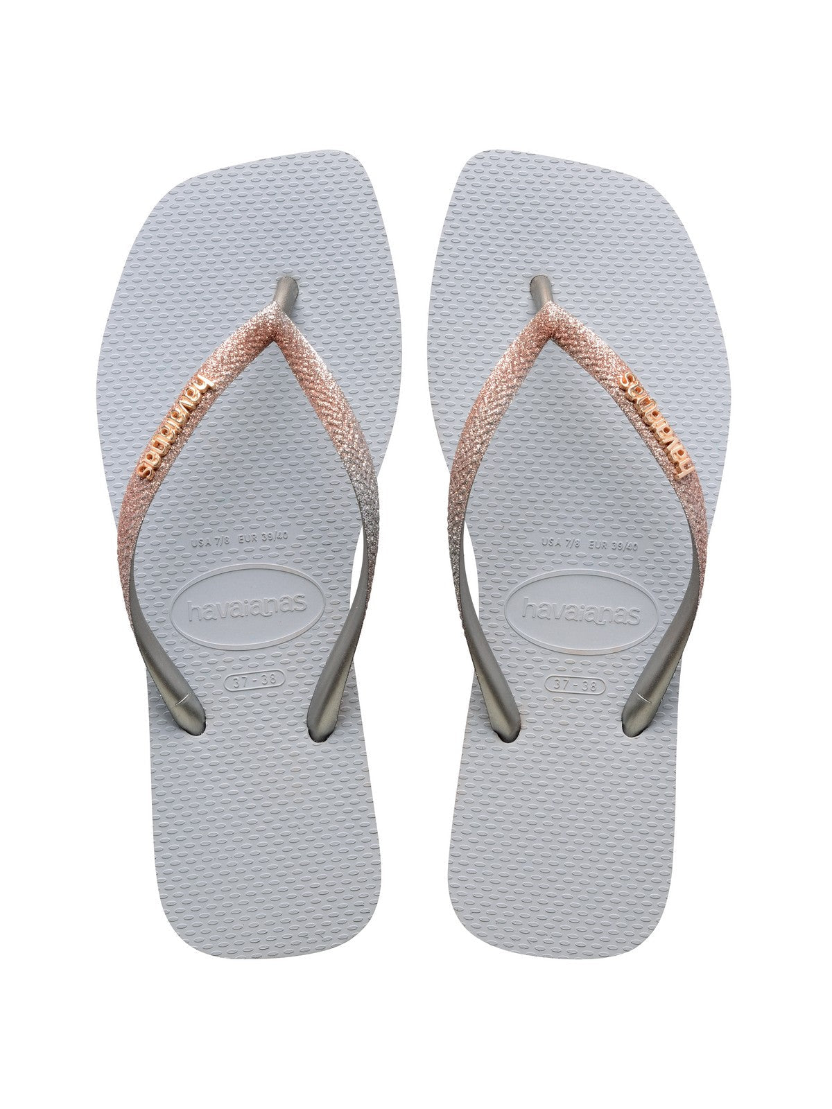 HAVAIANAS Ciabatta Donna Hav. Square glitter 4148102.3498 Grigio - Stilato