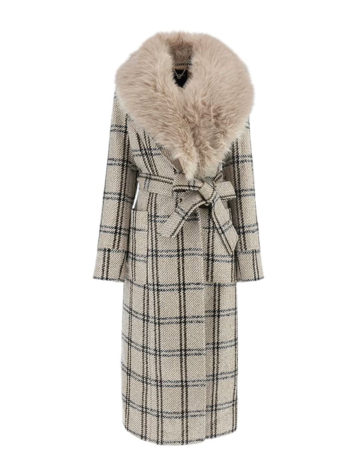 MARCIANO Cappotto Donna Charlize Plaid Coat 4BGL25 7198A F148 Rosa - Stilato