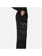 Pantalone Donna Nero Elisabetta Franchi Dritto In Crêpe Con Tasche e Cintura - PA04546E2 110 - Stilato