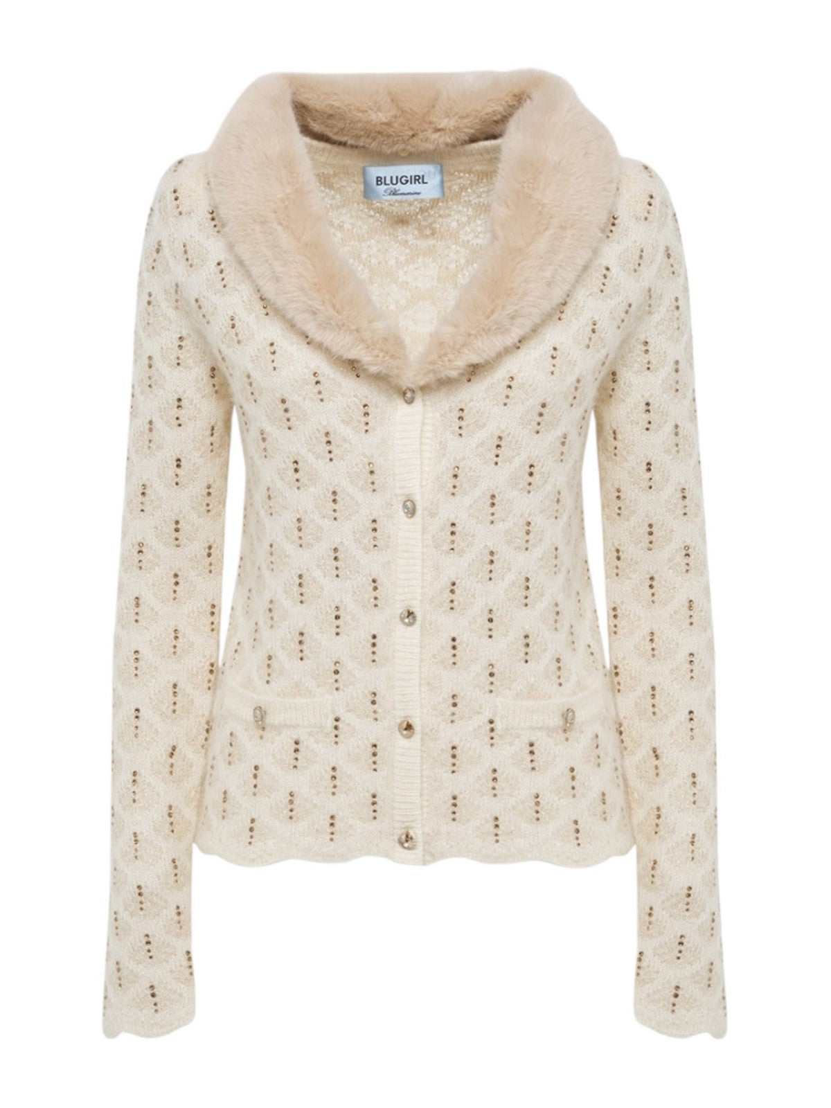 Blugirl Cardigan Beige Donna RF4105MA96O C3469 - Stilato