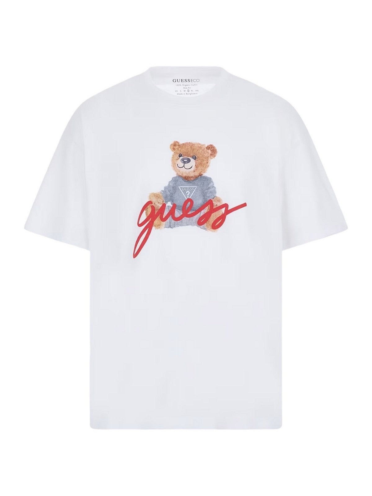 GUESS T-Shirt e Polo Uomo SS BSC GUESS BEAR TE M4RI81 K9RM1 G011 Bianco - Stilato