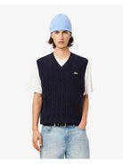 LACOSTE Gilet Uomo AH3132 166 Blu - Stilato