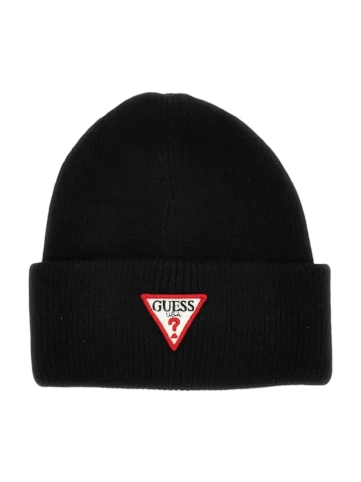 Guess Cappello Nero Donna Beanie Patch Triangolo AW5234 VIS01 BLA - Stilato