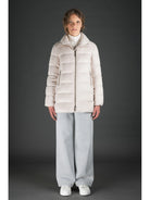 MOORER Piumino Donna DORADO-FUR-LS9 MODGI300004 U0215 Bianco - Stilato