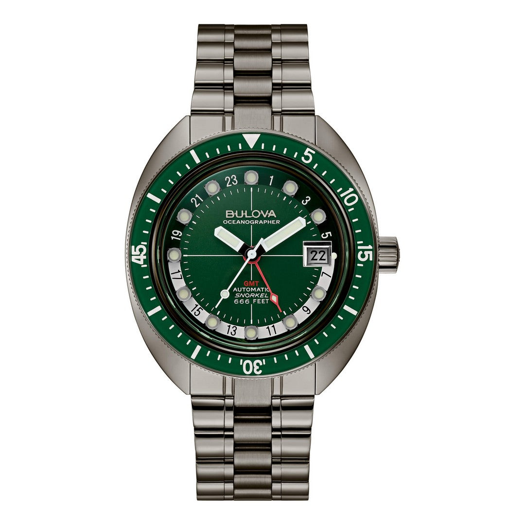 Orologio Bulova Uomo Oceanographer Gmt Verde - 98B415 - Stilato