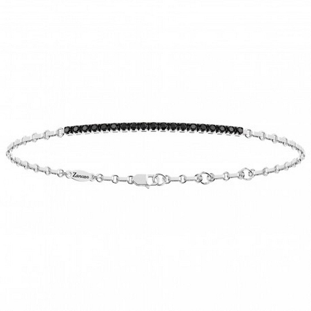 Zancan Bracciale Uomo Oro Bianco e Diamanti Neri - UB025B - Stilato