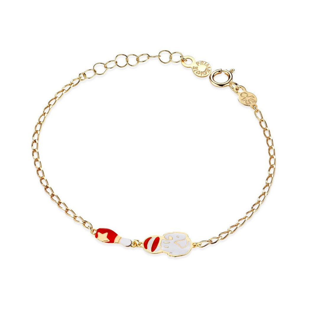 Bracciale Donna leBebè Circo Oro Giallo Elefantino e Birillo Smaltati - PMG166 - Stilato