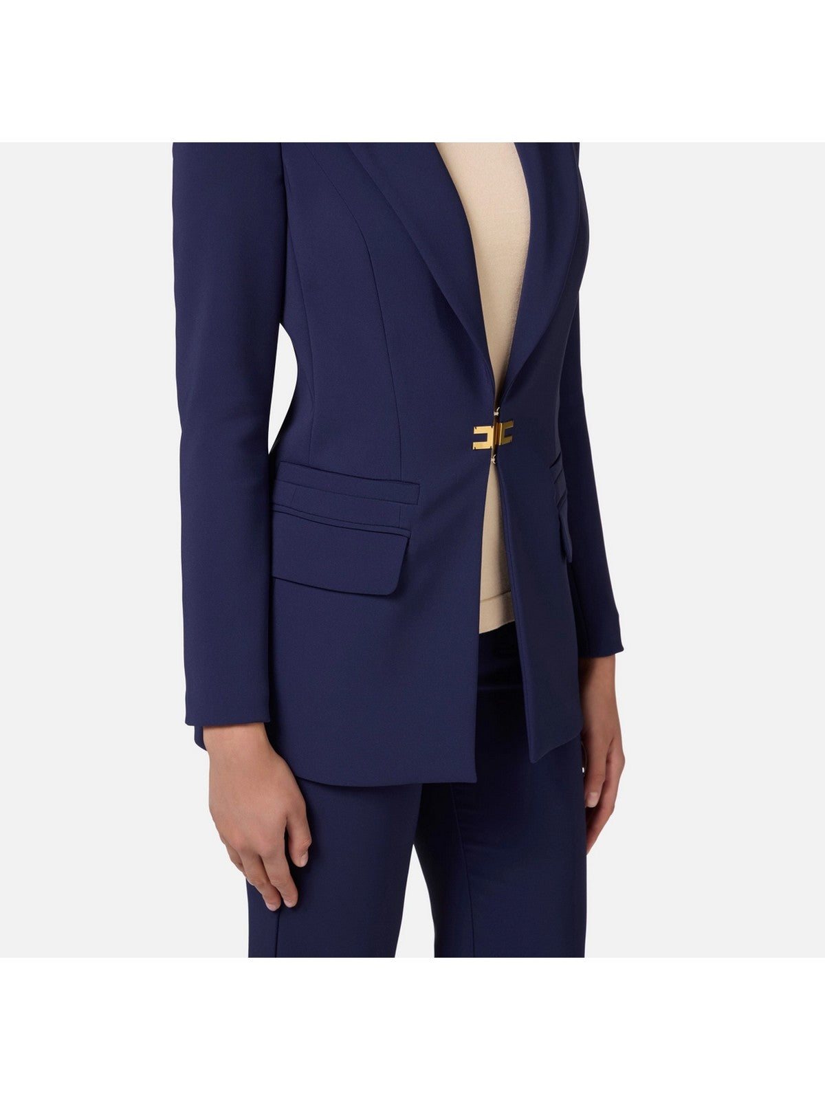 Tailleur Donna Blu in Doppio Crêpe Stretch Elisabetta Franchi - TP00146E2 B75 - Stilato