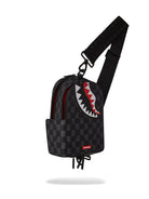 Sprayground Tracolla Nera Uomo Drip Check Shark Sling 910B6569NSZ - Stilato