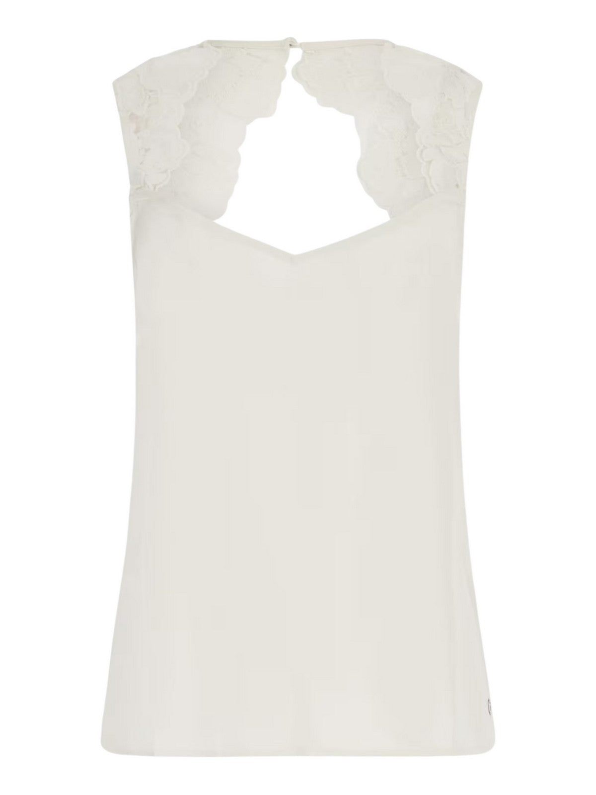 GUESS Top Donna Sl Perla Lace Top W4RH61 WD8G2 G012 Bianco - Stilato