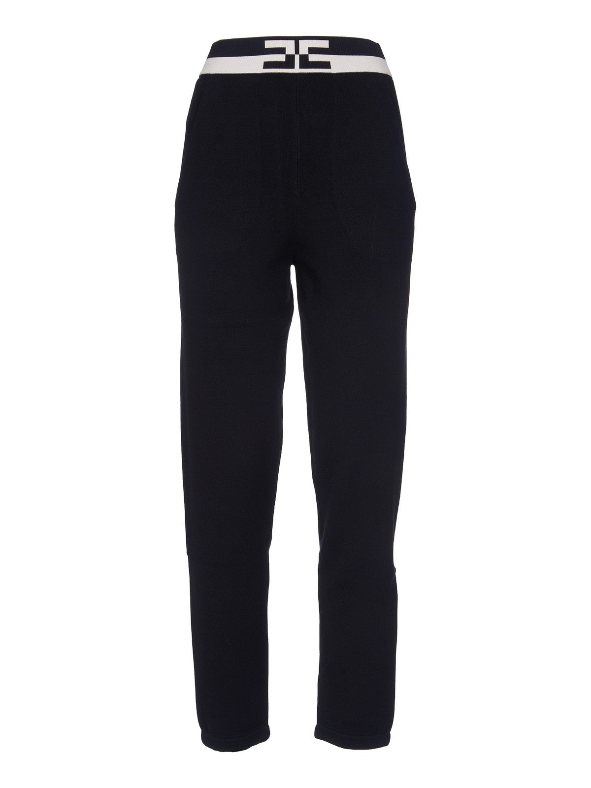 Pantalone Jogger Donna Nero Elisabetta Franchi In Viscosa - KP62S46E2 685 - Stilato